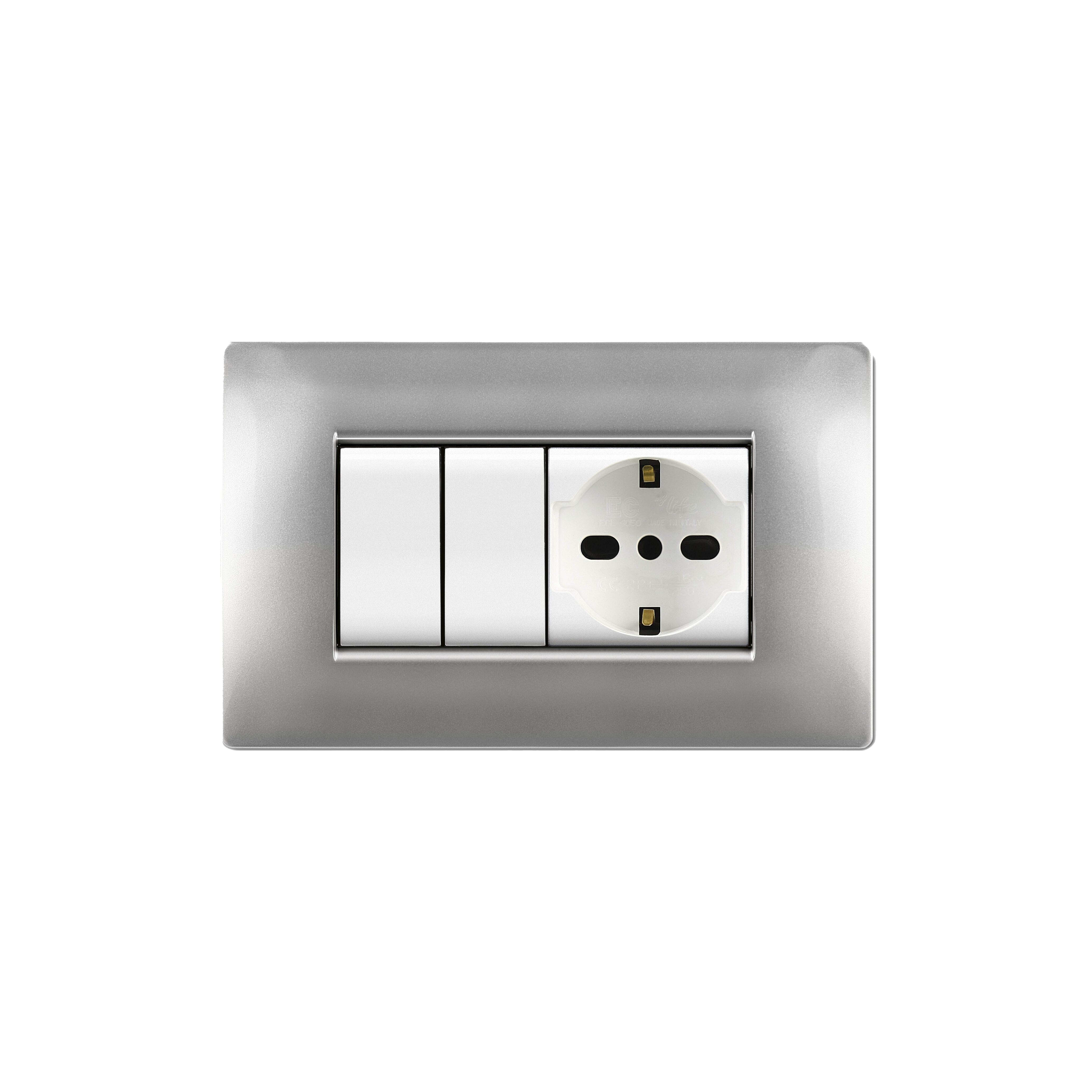ELETTROCANALI SRL ETNECL2884AC PLACCA MYLIFE Q 4 MOD.ALLUMINIO CHIARO