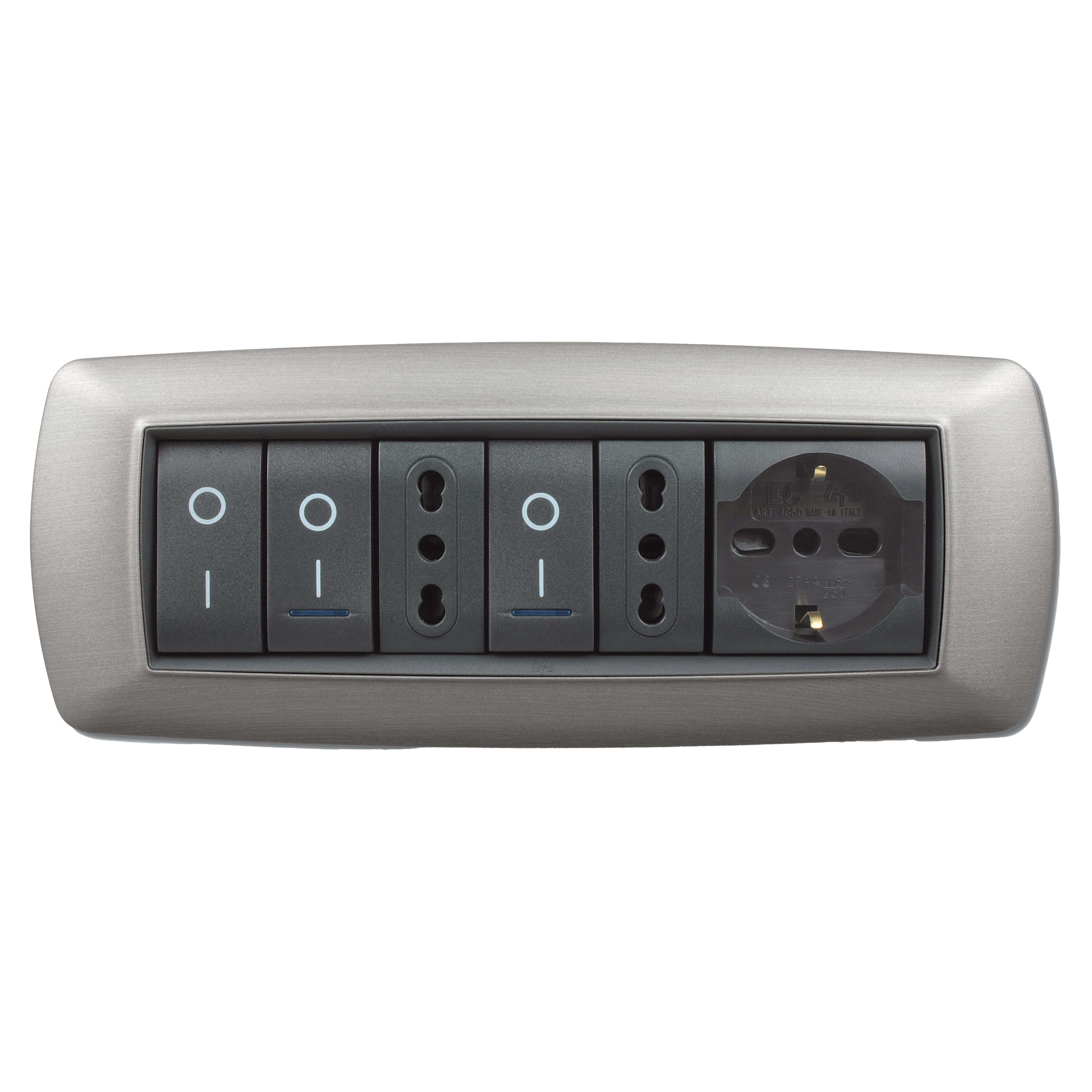 ELETTROCANALI SRL ETNECL2987AS PLACCA MYLIFE 7 MOD.ACCIAIO SATINATO