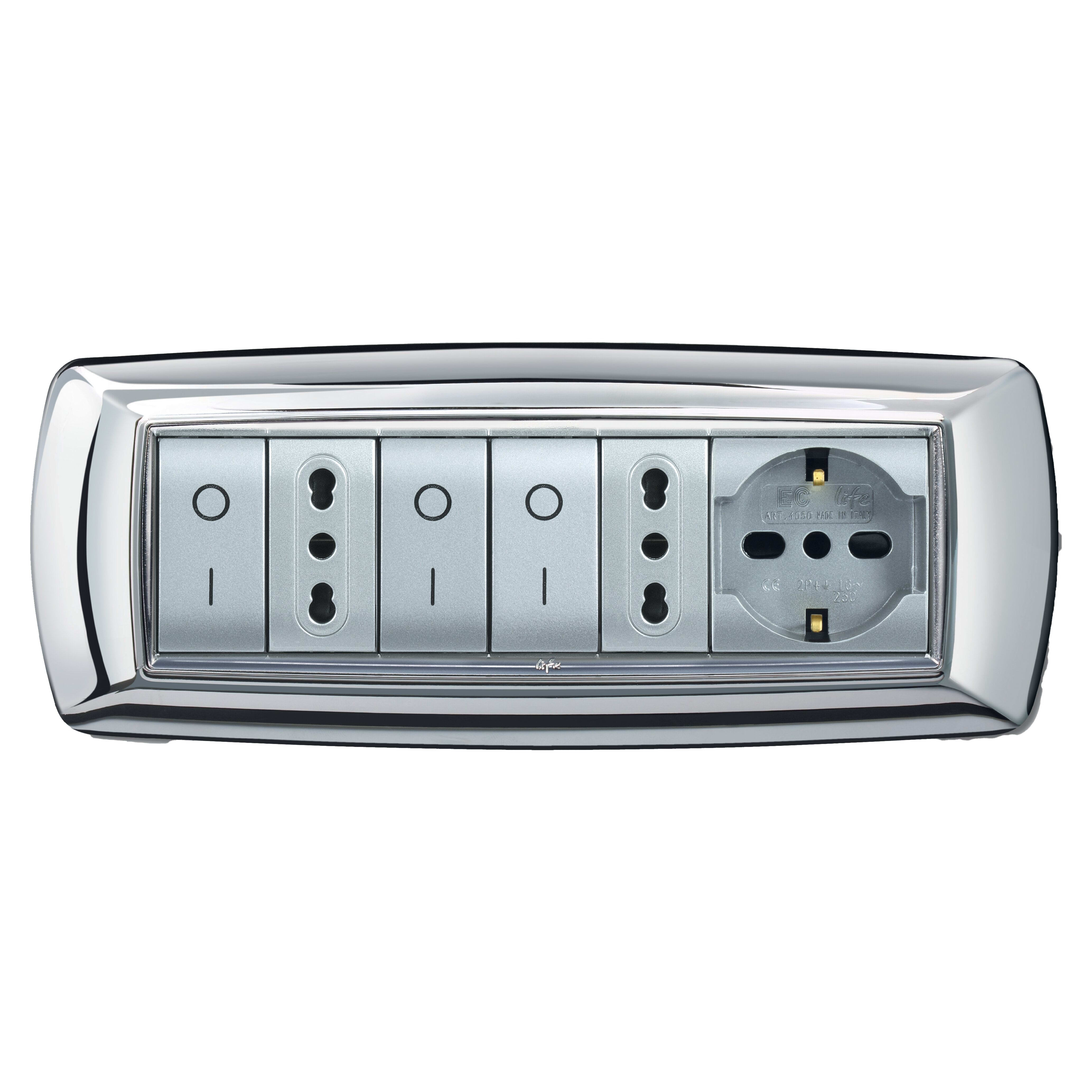 ELETTROCANALI SRL ETNECL2987CR PLACCA MYLIFE 7 MODULI CROMO