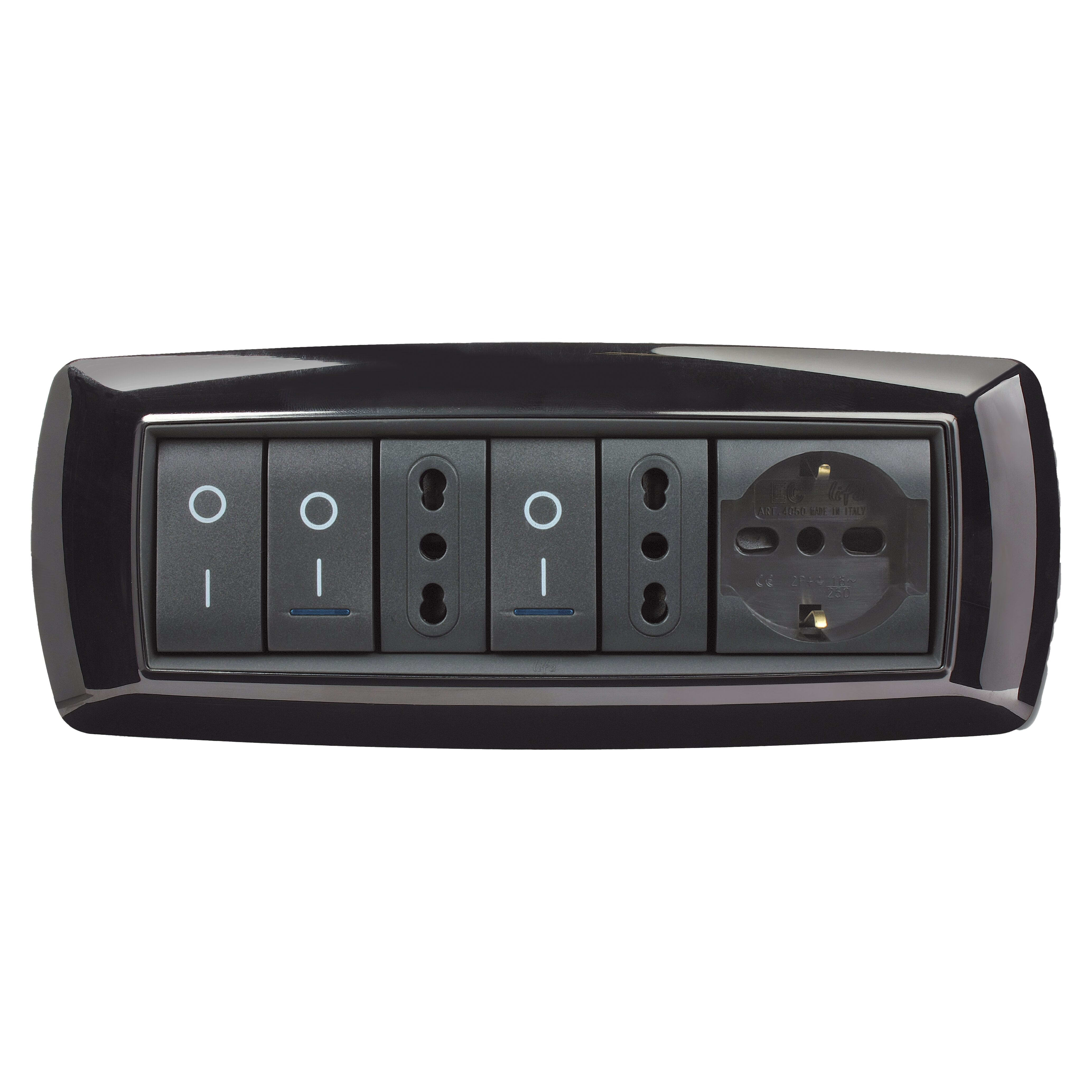 ELETTROCANALI SRL ETNECL2987N PLACCA MYLIFE 7 MODULI NERO