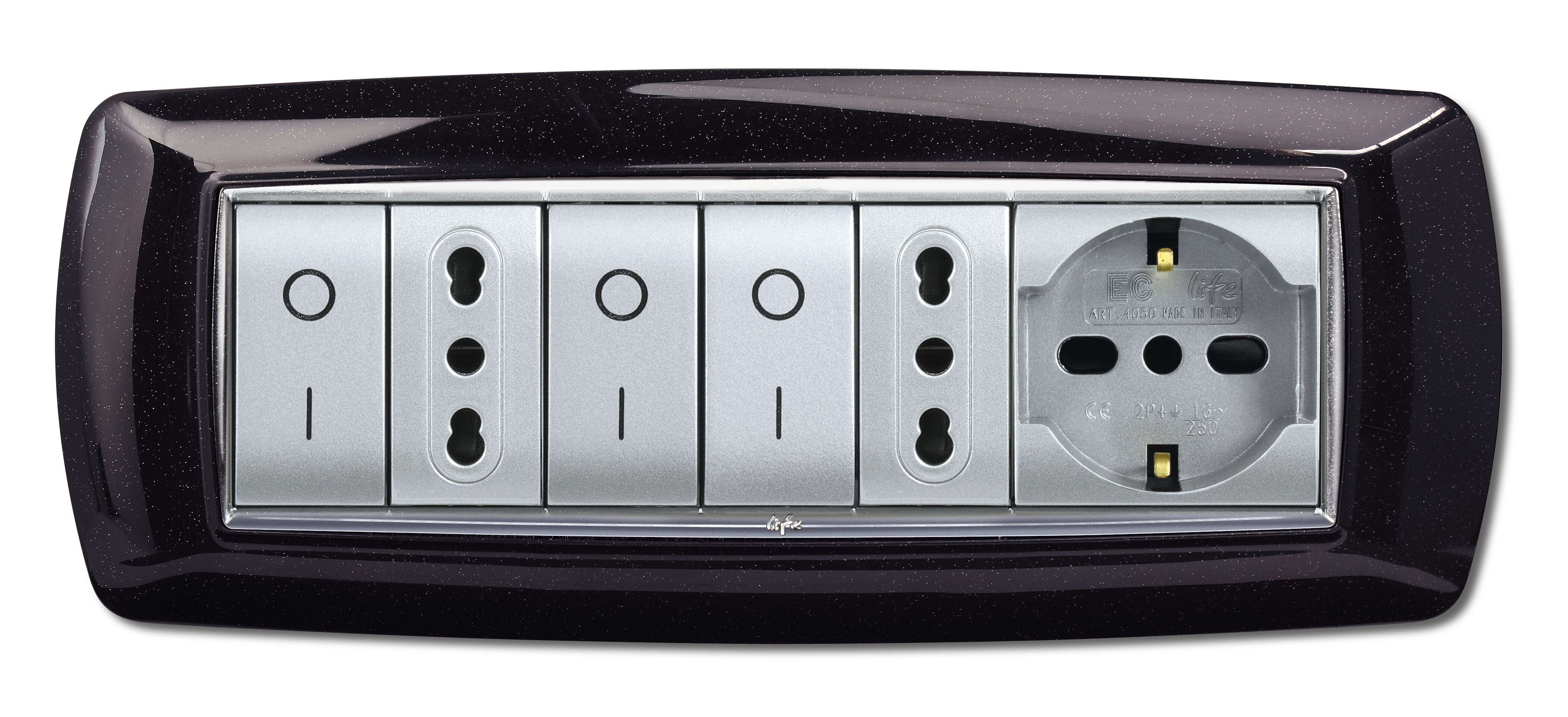 ELETTROCANALI SRL ETNECL2987NG PLACCA MYLIFE 7 MOD.NERO GLITTERING