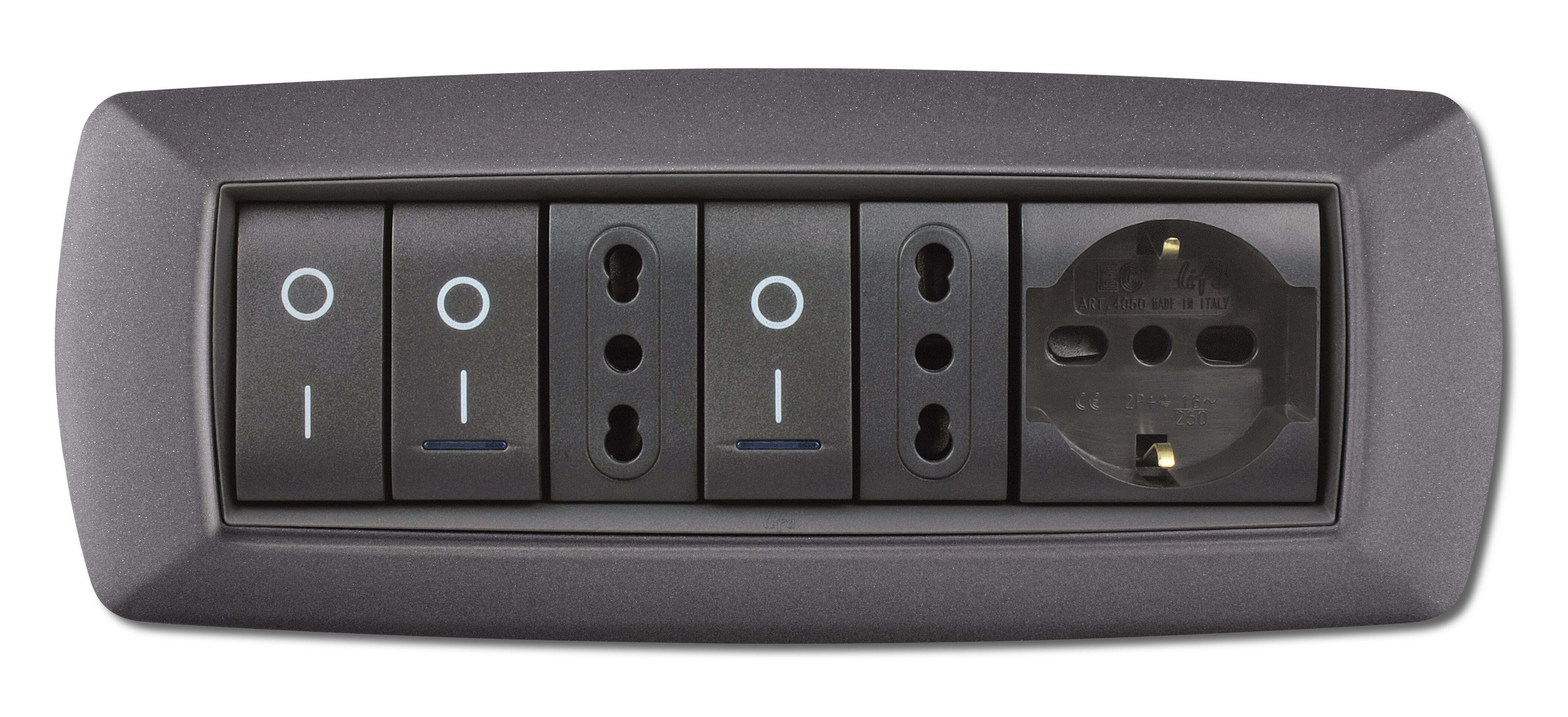 ELETTROCANALI SRL ETNECL2987V-GC PLACCA MYLIFE 7 MOD.VULC.GRIGIO CHIARO