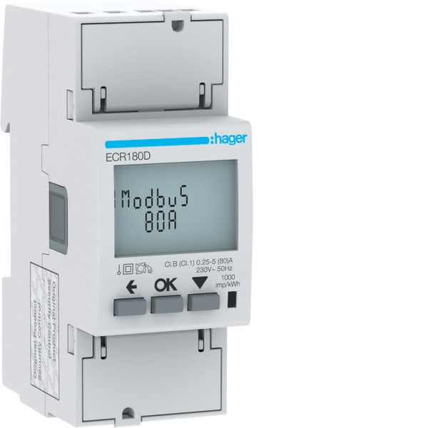 HAGER HAGECR180D CONTATORE 1F DIR 80A MODBUS MID 2M