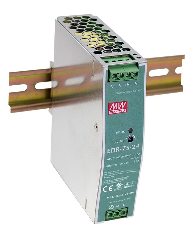 DIGIMAX SRL - DIXEDR-75-24 ALIMENTATORE DIN RAIL SLIM 24V 3.2A 75W