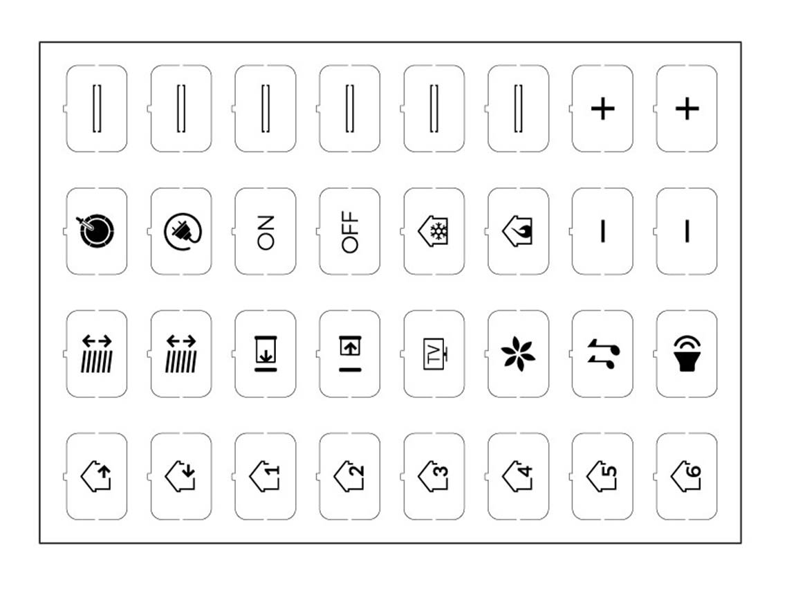 EELECTRON SPA - EEX9025ISD-1 FOGLIO ICONE-SET D- BIANCO - 32 ICONE
