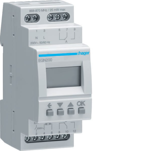 HAGER HAGEGN200 Multifunktions-Zeitschaltuhr,BT, 2-Kanal