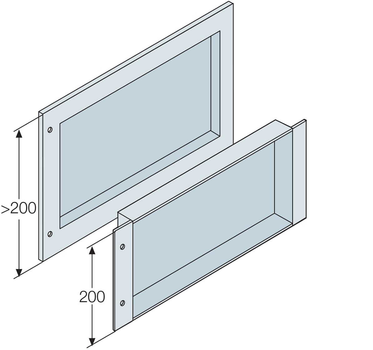 ABB SPA - ABBEH2083K PANN.CIECO RIENTRATO 200X800MM(HXL)