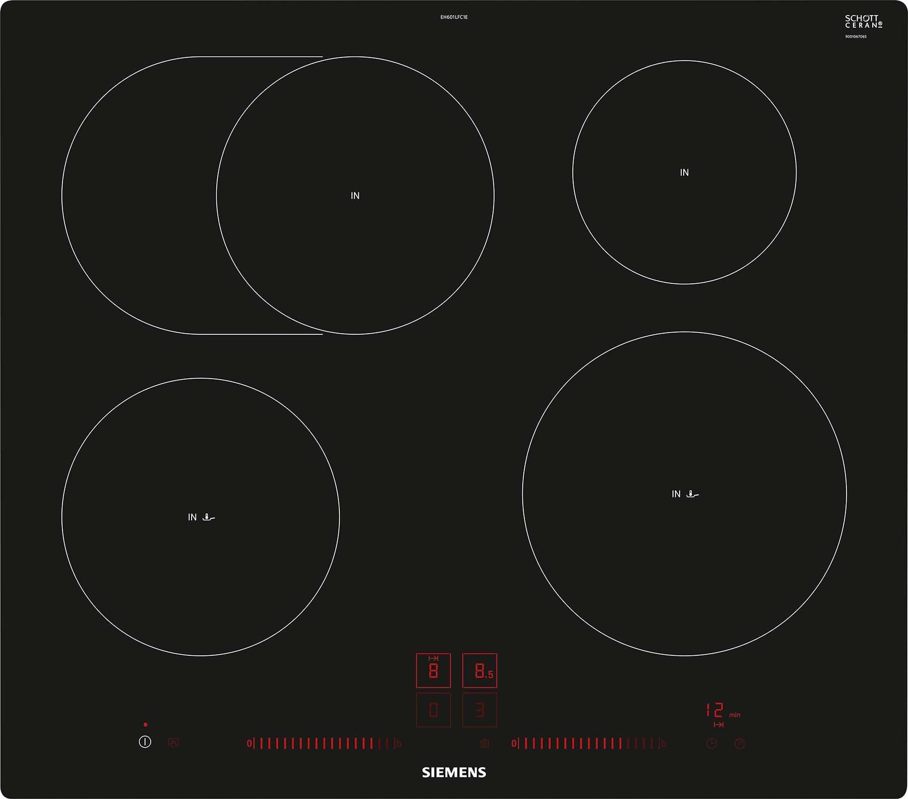 Siemens Hausgerate - SIZEH601LFC1E Glaskeramik Kochstelle 60cm Induktion Br