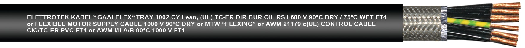 ELETTROTEK KABEL SPA - EKB32240H70031A18 TRAY 1002 CY BLACK 3GAWG18