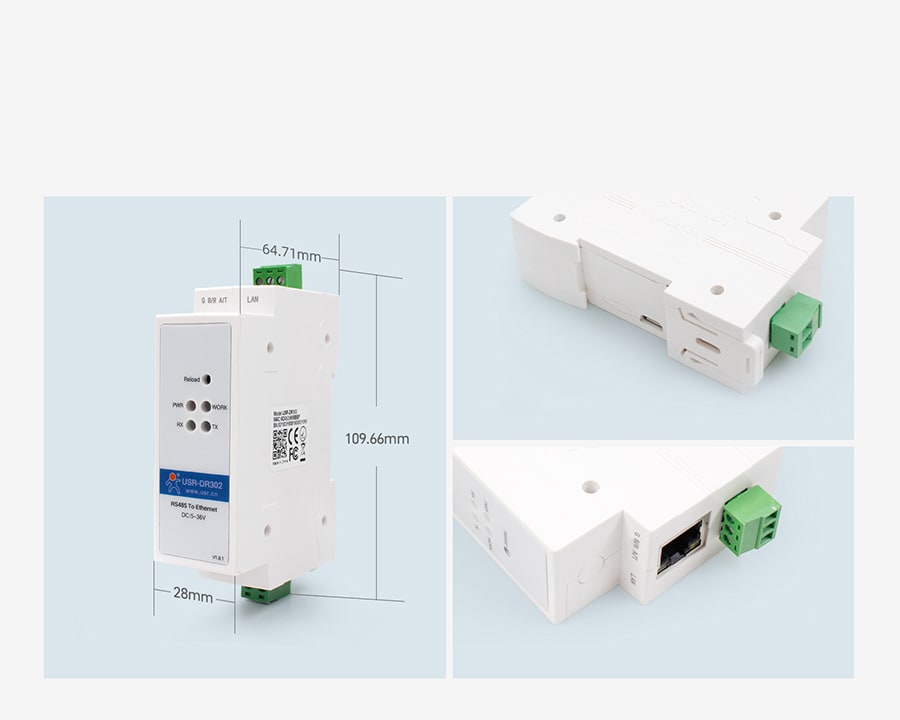 HALFBRIDGE AUTOMATIO HBAELMOD000025 CONVERTITORE RS485/ETHERNET