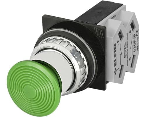 NEW ELFIN SRL NEW030PFVF1 PULSANTE FUNGO VERDE NO+NC