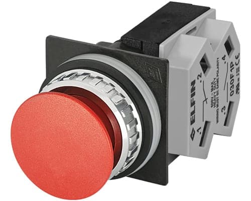 NEW ELFIN SRL NEW030RFRF1 PULSANTE FUNGO ROSSO NO+NC