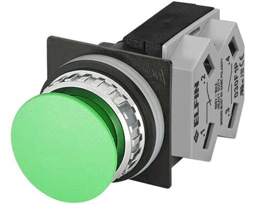 NEW ELFIN SRL NEW030RFVF1 PULSANTE FUNGO VERDE NO+NC