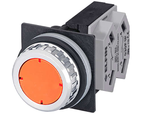 NEW ELFIN SRL NEW030RIAF1 PULSANTE ARANCIO NO+NC