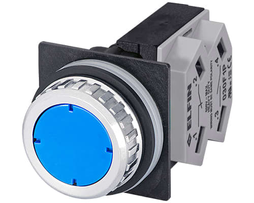 NEW ELFIN SRL NEW030RIBLF1 PULSANTE BLU 1NO+1NC