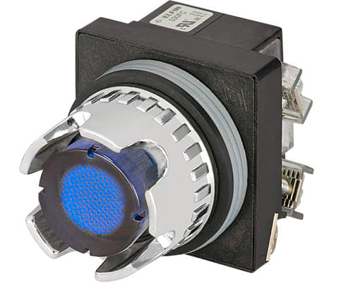 NEW ELFIN SRL NEW030RPLSBLFAFC24 PULS.LUM.SCHERM.BLU NO+NC LED24V