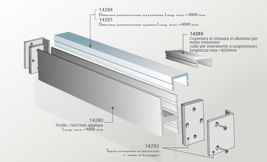 ELCOM SRL EOW14280-L20 PROFILO 3031 ALL. L=2000MM