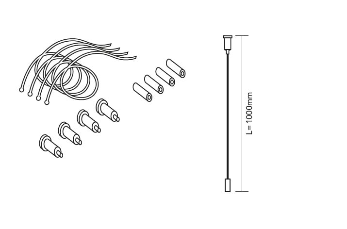 ELCOM SRL EOW15081 KIT SOSPENSIONE 4 FILI L=1000MM