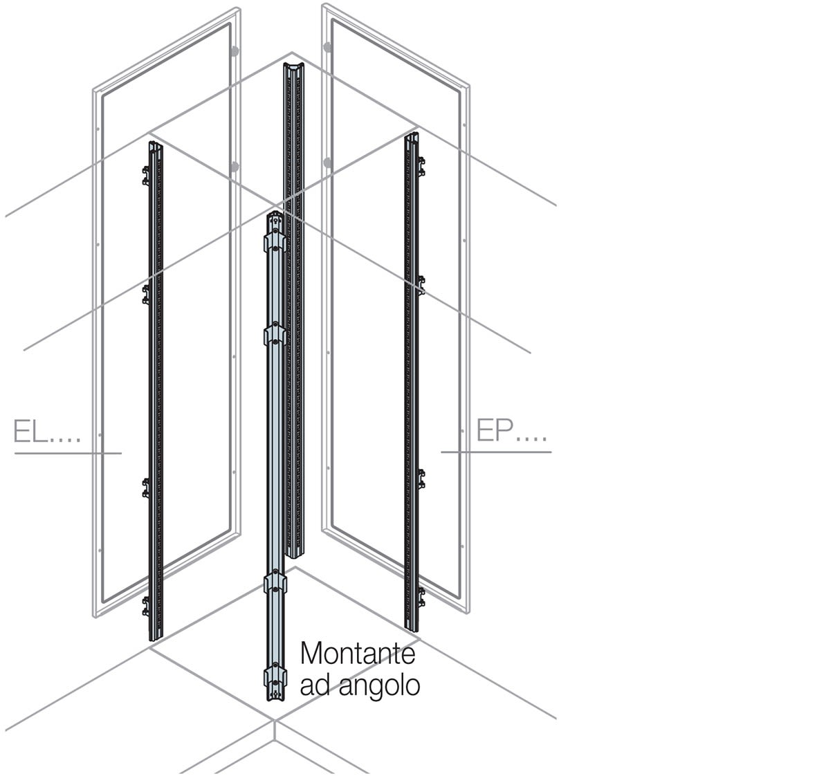 ABB SPA - ABBEP1800V N.2 PROFILI VERTICALI H=1800MM