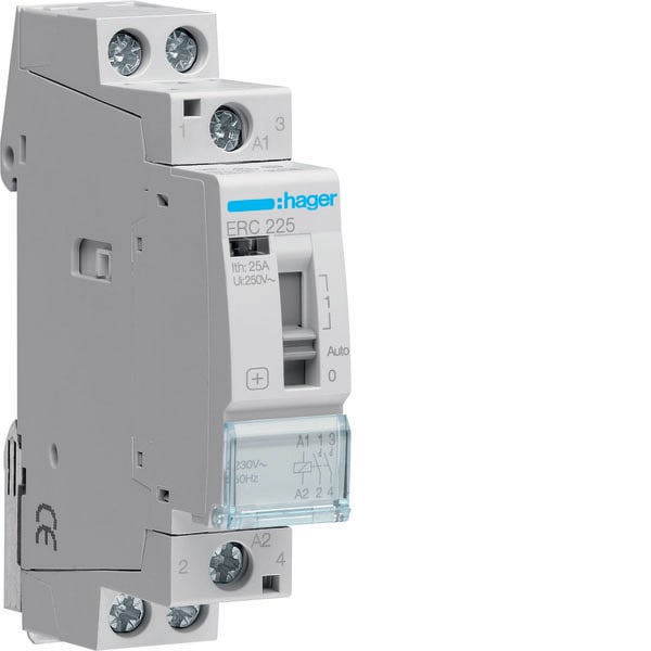 HAGER HAGERC225 CONTATTORE COM MAN STD+ 2NA 230VAC 25A 1