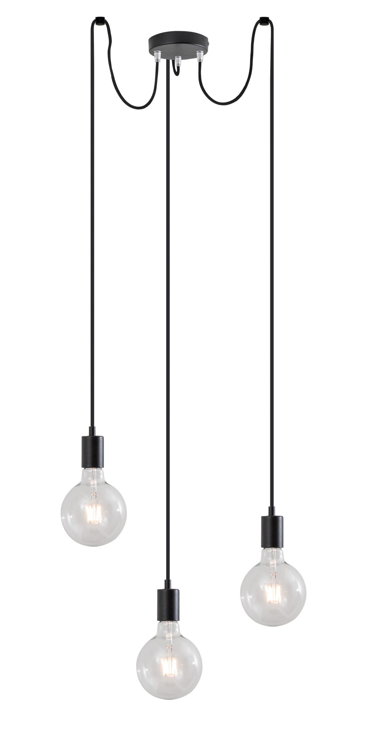 ROSSINI RSSERK103N SOSPENSIONE 3 ELEMENTI NERA E27 IP20