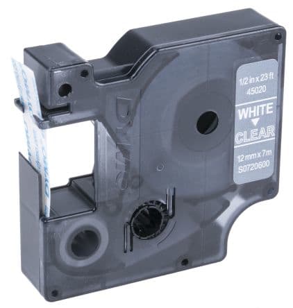 ELCART DISTRIBUTION - ERT079802200 NASTRO PER DYMO 12X7MM BIANC/TRAS