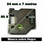 ELCART DISTRIBUTION ERT079803600 NASTRO PER DYMO 24X7MM BIANC/NERO