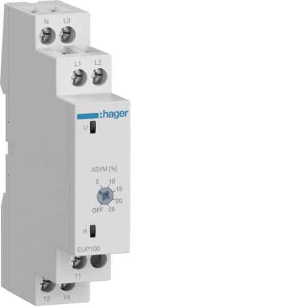 HAGER - HAGEUP100 RELE DI CONTROLLO TENSIONE TRIFASE 1M