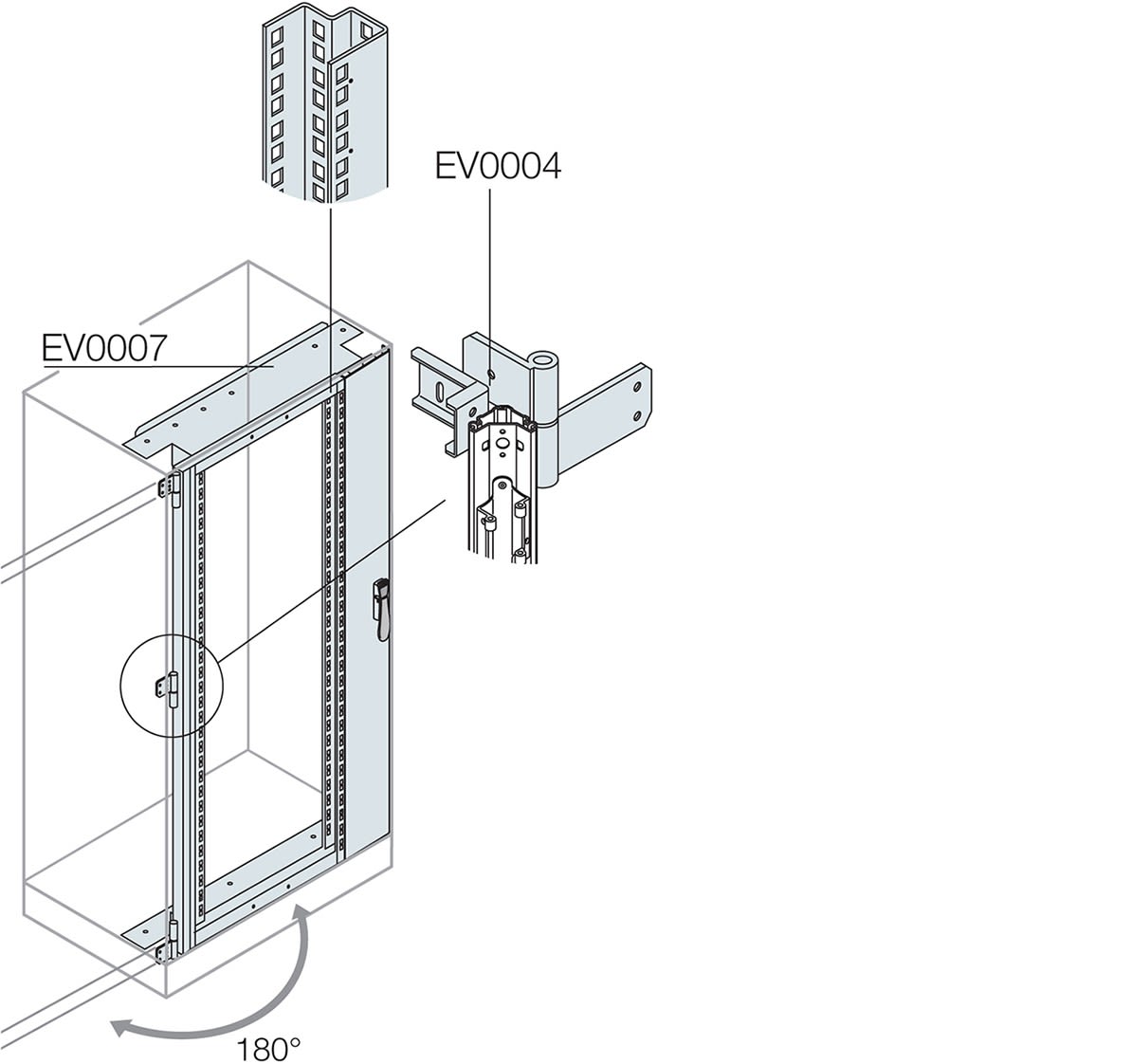 ABB SPA - ABBEV0004 CERN. 180GRADI RACK GIR. E STAFFA DI FIX