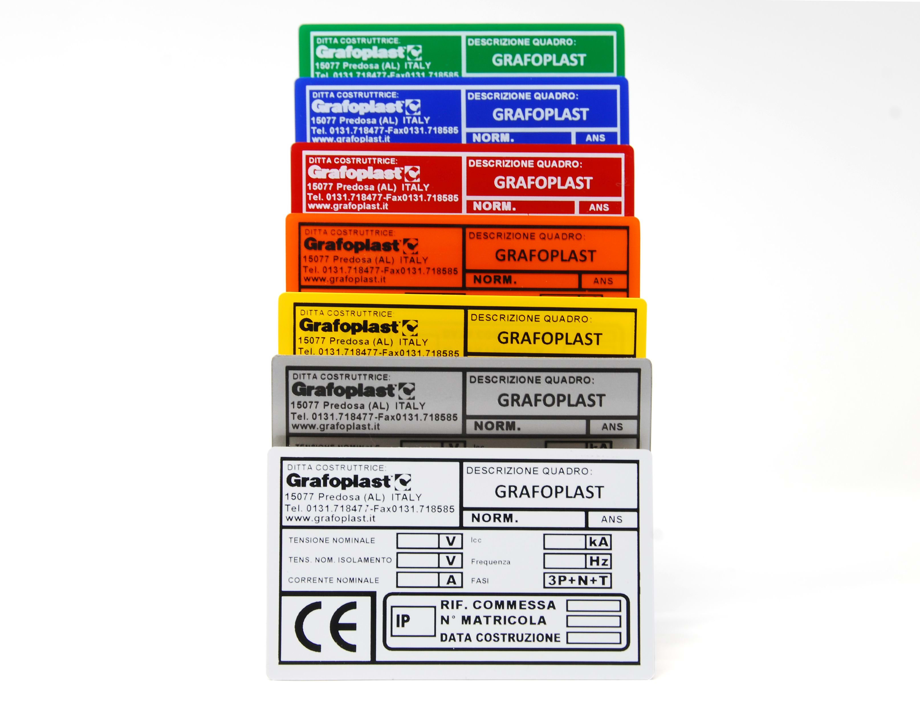 GRAFOPLAST SRL GRAEVO460100R TARGA QUADRO PVC ADES ROSSO 100X60MM 22P