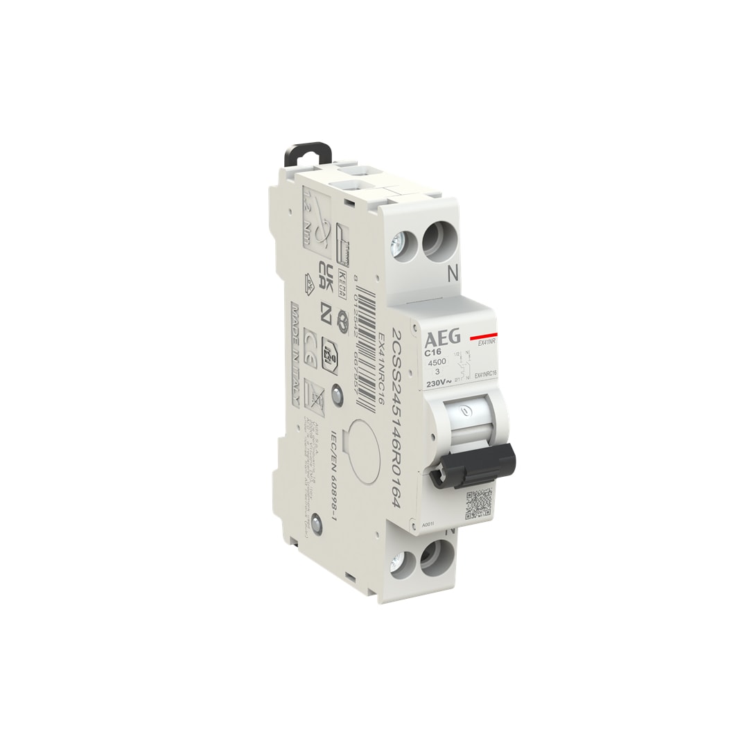 ELETTRA SRL AEG AEGEX41NRC16 INT.AUT.AEG EX41NR 1P+N C 16A 4,5KA 1M