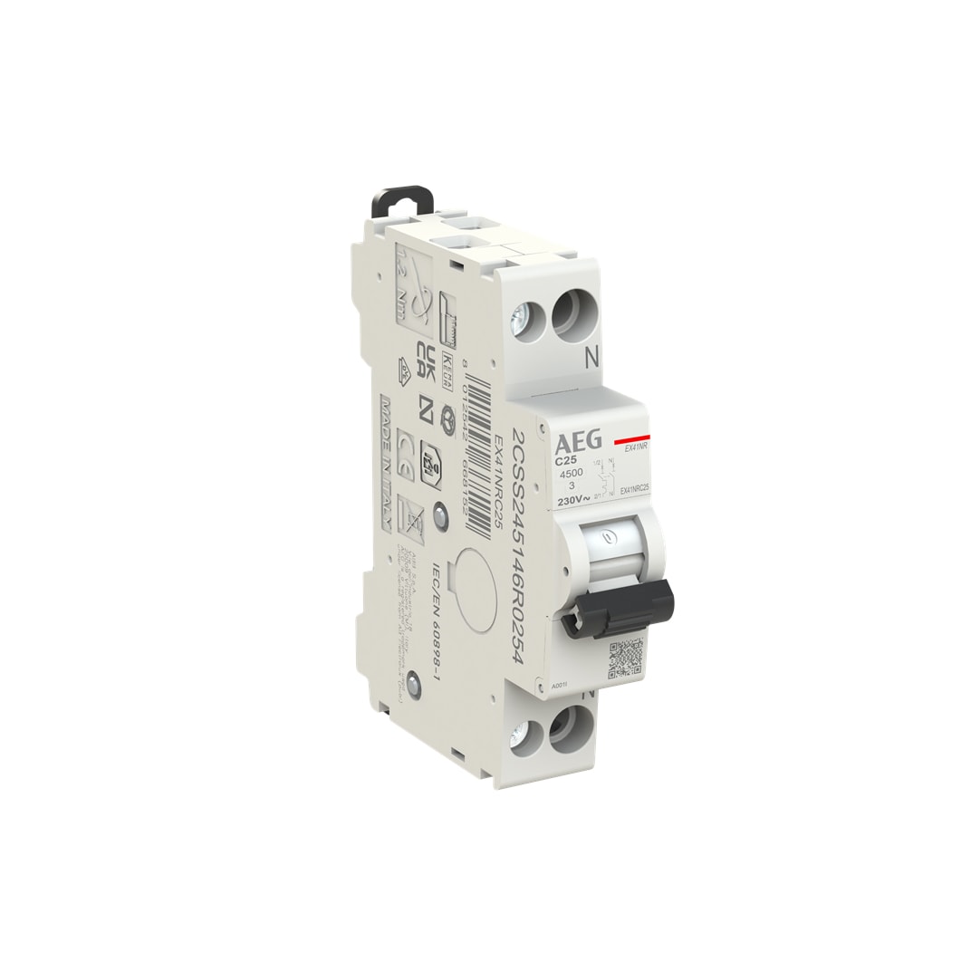ELETTRA SRL AEG AEGEX41NRC25 INT.AUT.AEG EX41NR 1P+N C 25A 4,5KA 1M