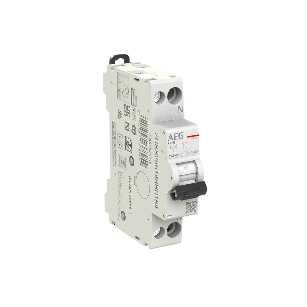 ELETTRA SRL AEG AEGEX61NRC16 INT.AUT.AEG EX61NR 1P+N C 16A 6KA 1M