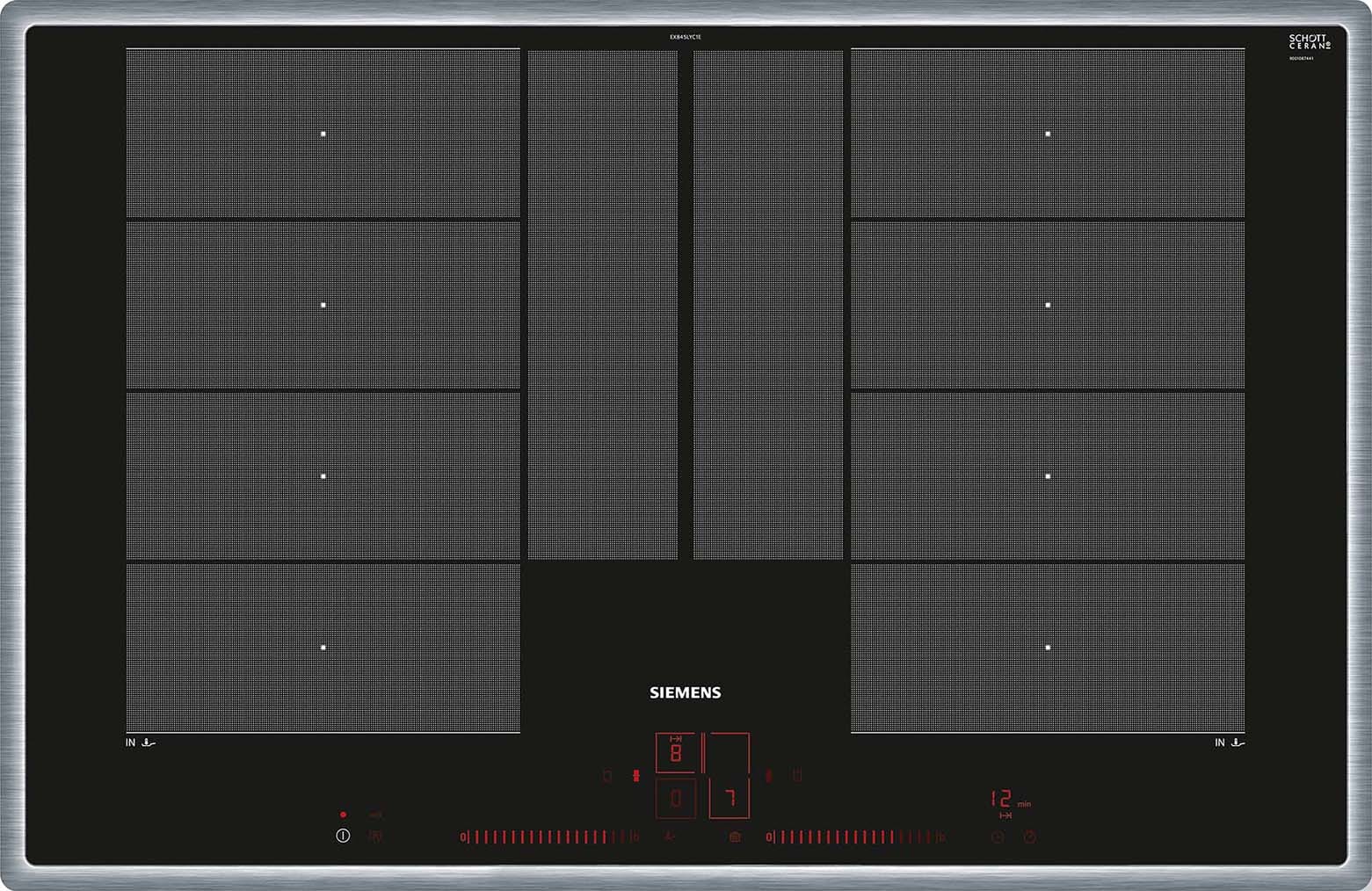 Siemens Hausgerate - SIZEX845LYC1E Glaskeramik Kochstelle 80cm Induktion 2x
