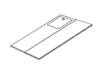 FACAL SRL - FAFD817 PIANO DI LAVORO DOPPIO C/BOTOLA SENZA FA