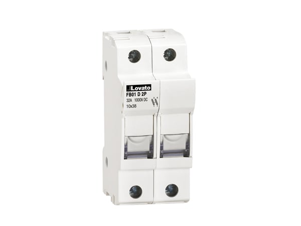 LOVATO LOVFB01D2P PORTAFUSIBILI SEZ. 2P 10X38 1000V DC