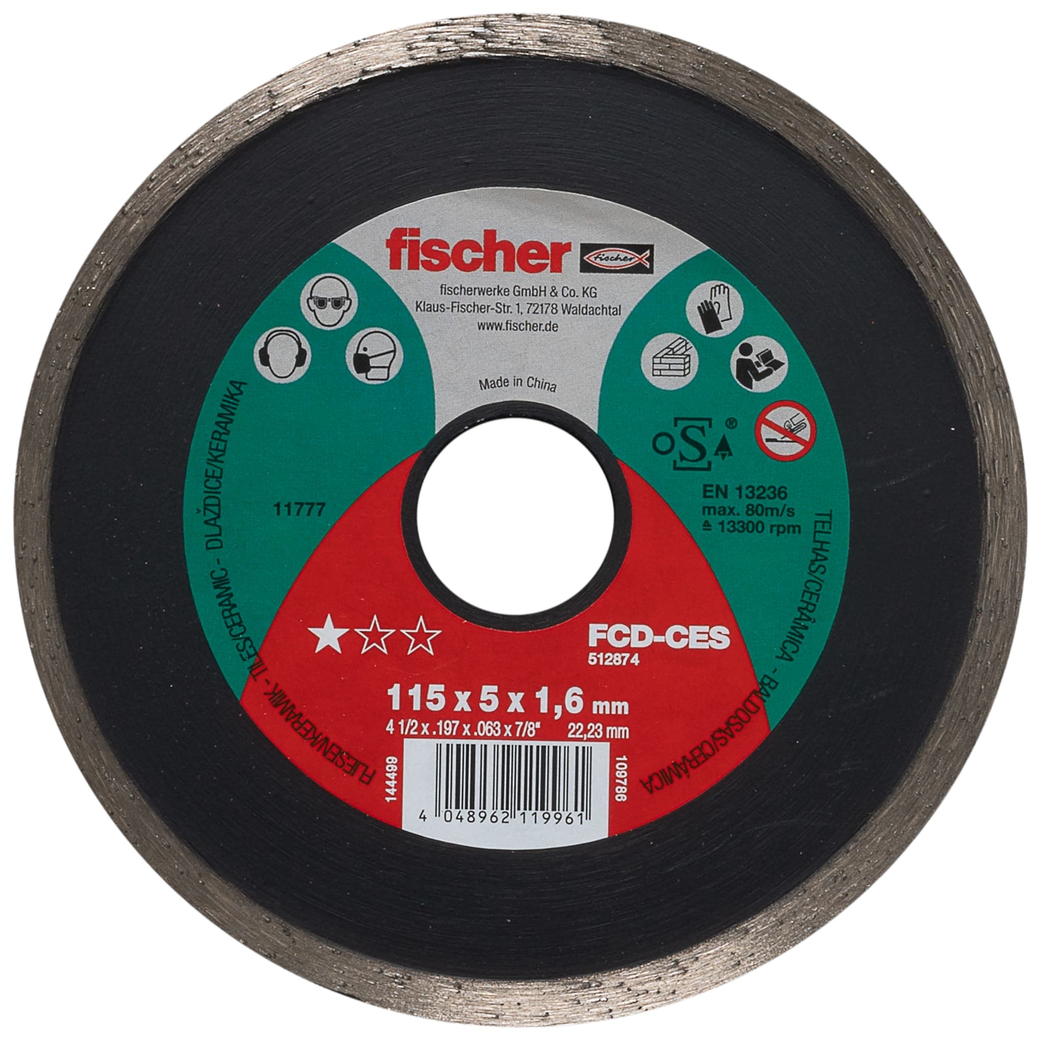 FISCHER ITALIA FIS00512874 FCD-CES 115X1,6X22,23 DIA