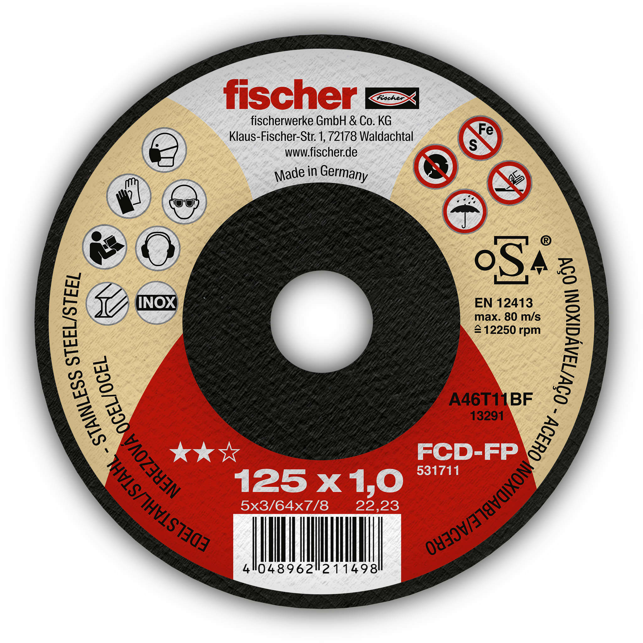 FISCHER ITALIA FIS00531711 FCD-FP 125X1,0X22,23 INOX