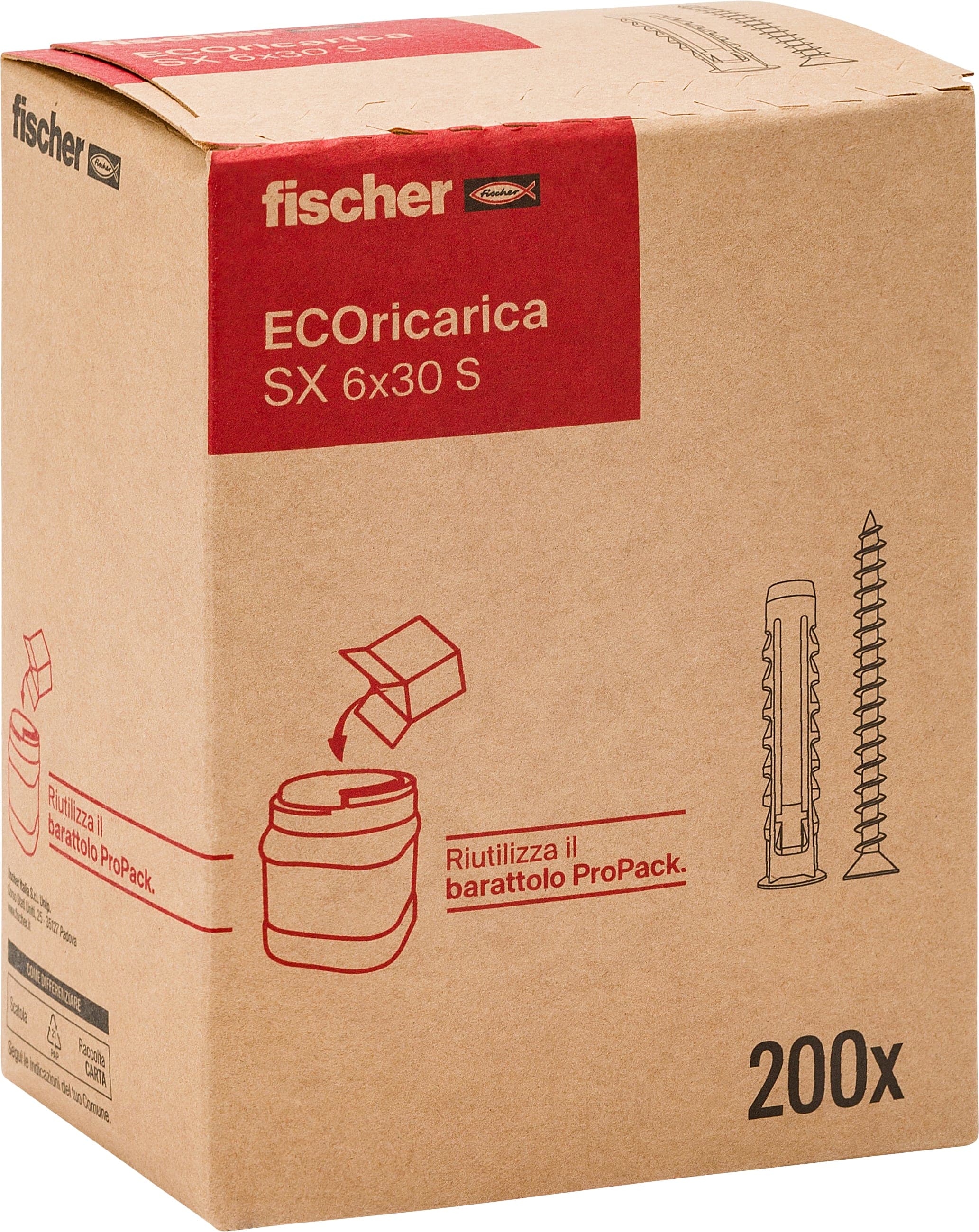 FISCHER ITALIA FIS00570201 SX 6X30 S ECORICARICA 200PZ
