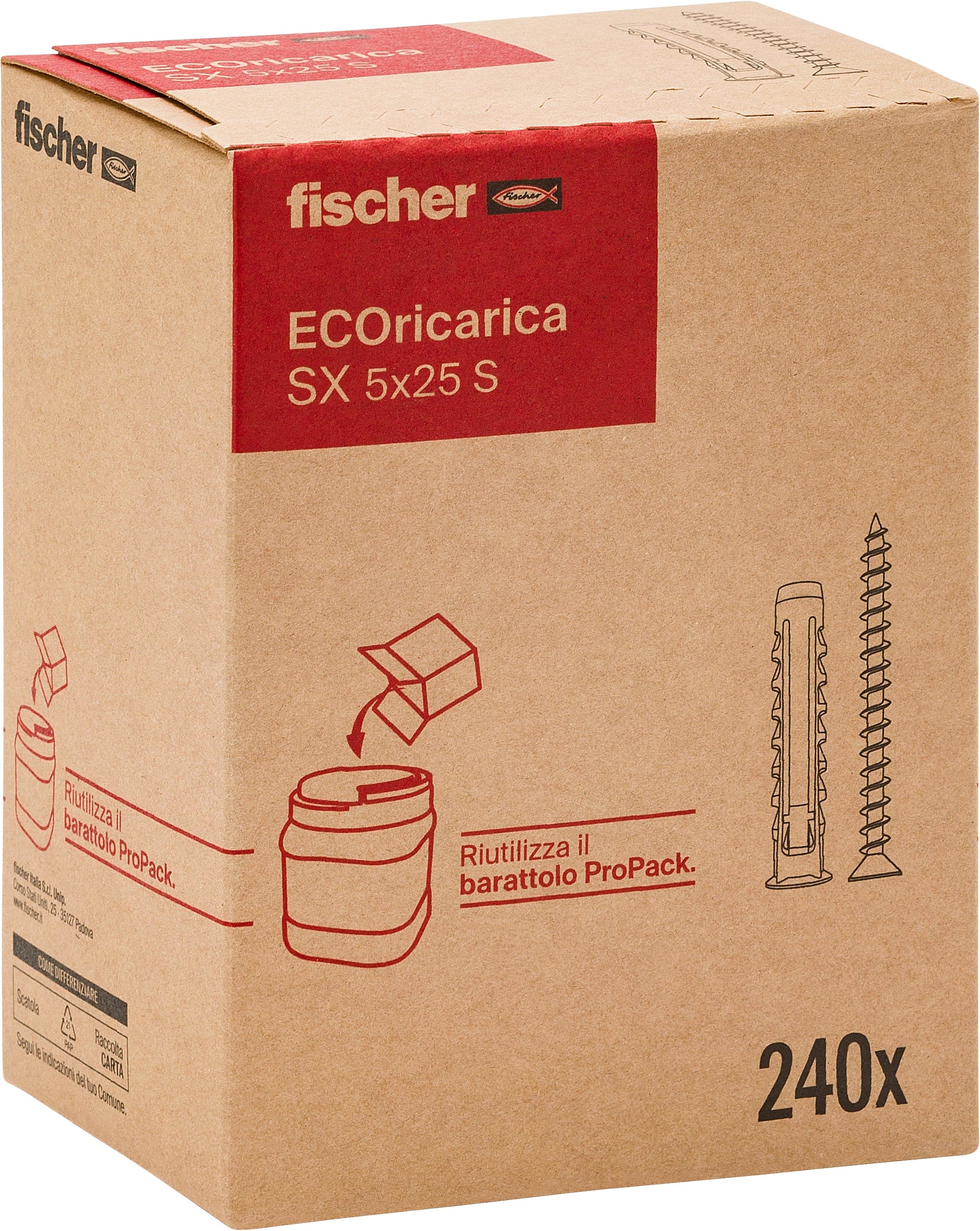 FISCHER ITALIA FIS00570215 SX 5X25 S ECORICARICA 240PZ