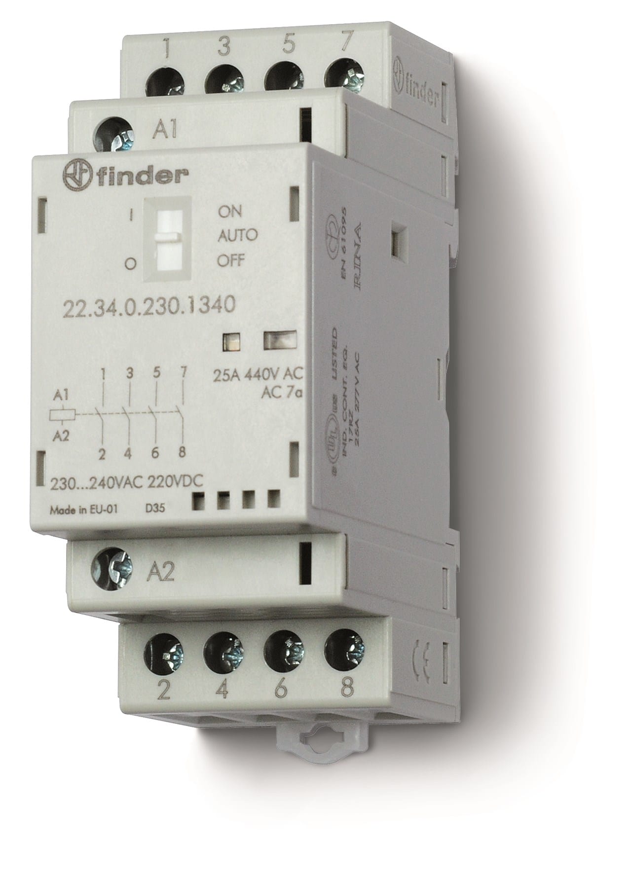 FINDER SPA FIN223402304340 CONTATTORE 25A 4 CONTATTI 36MM