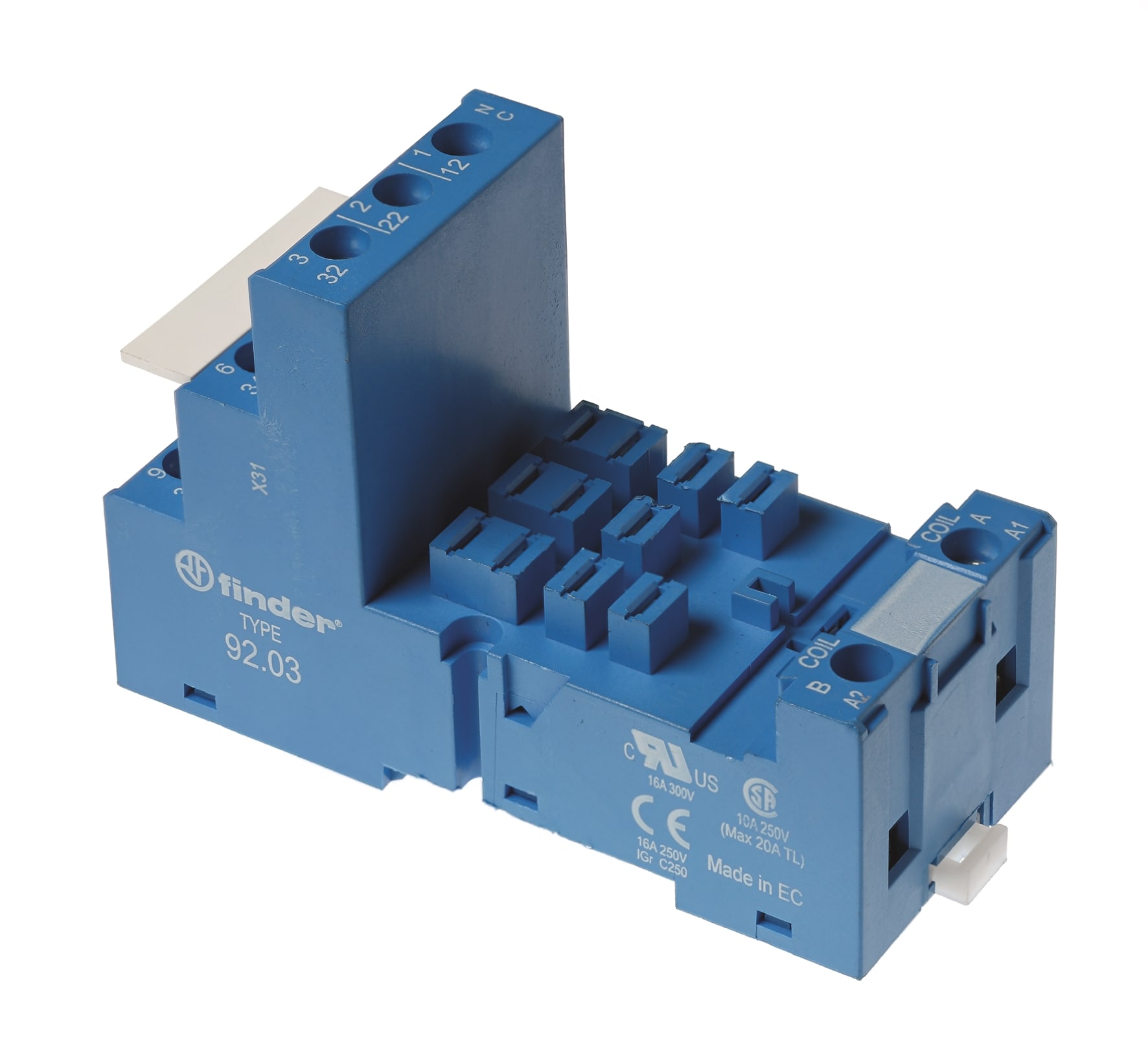 FINDER SPA FIN9203SMA ZOCCOLO CON MORSETTI A BUSSOLA 2/3P S.62