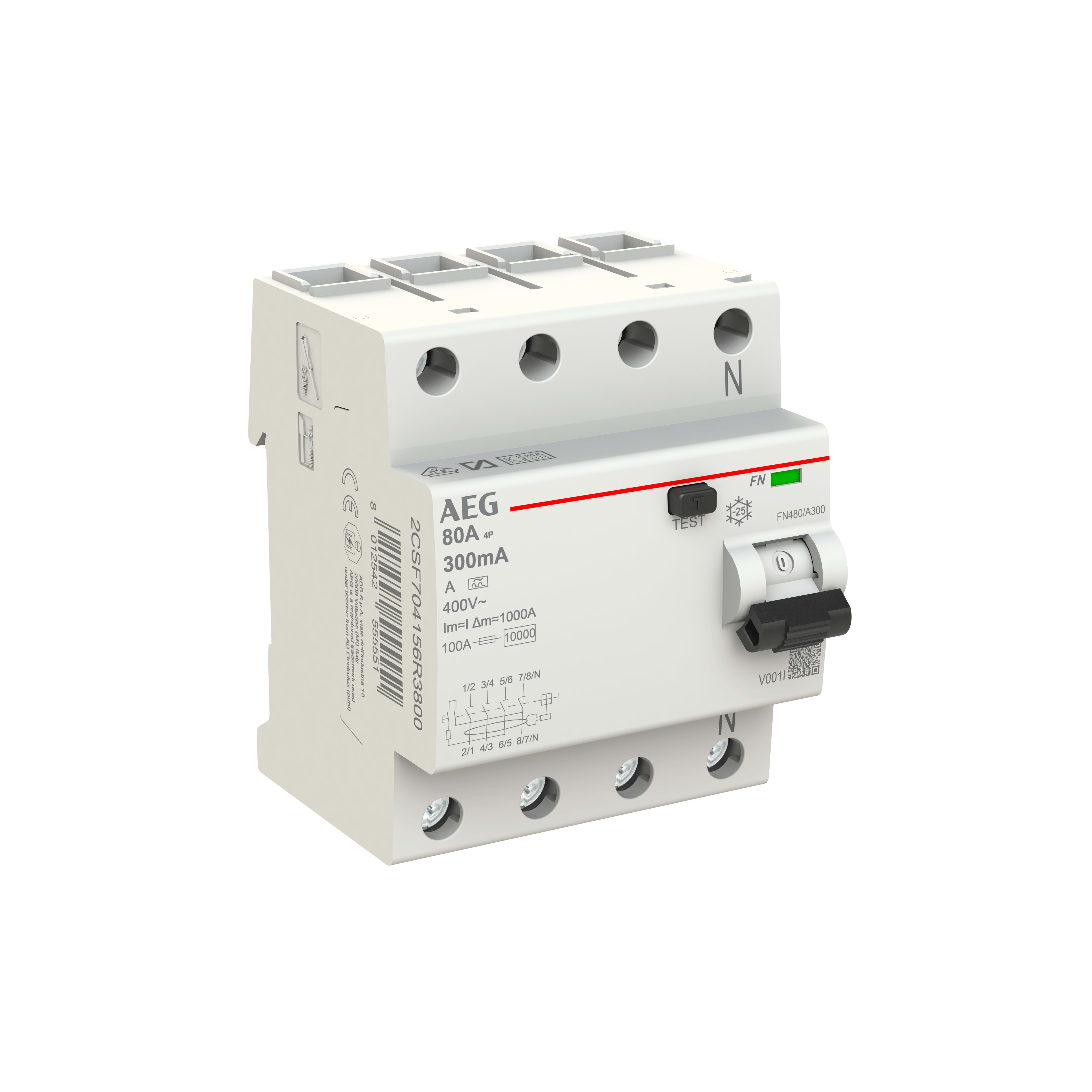 ELETTRA SRL AEG AEGFN4100/AC500 DIFF.PURO AEG FN 4P 100A 500MA AC 4M
