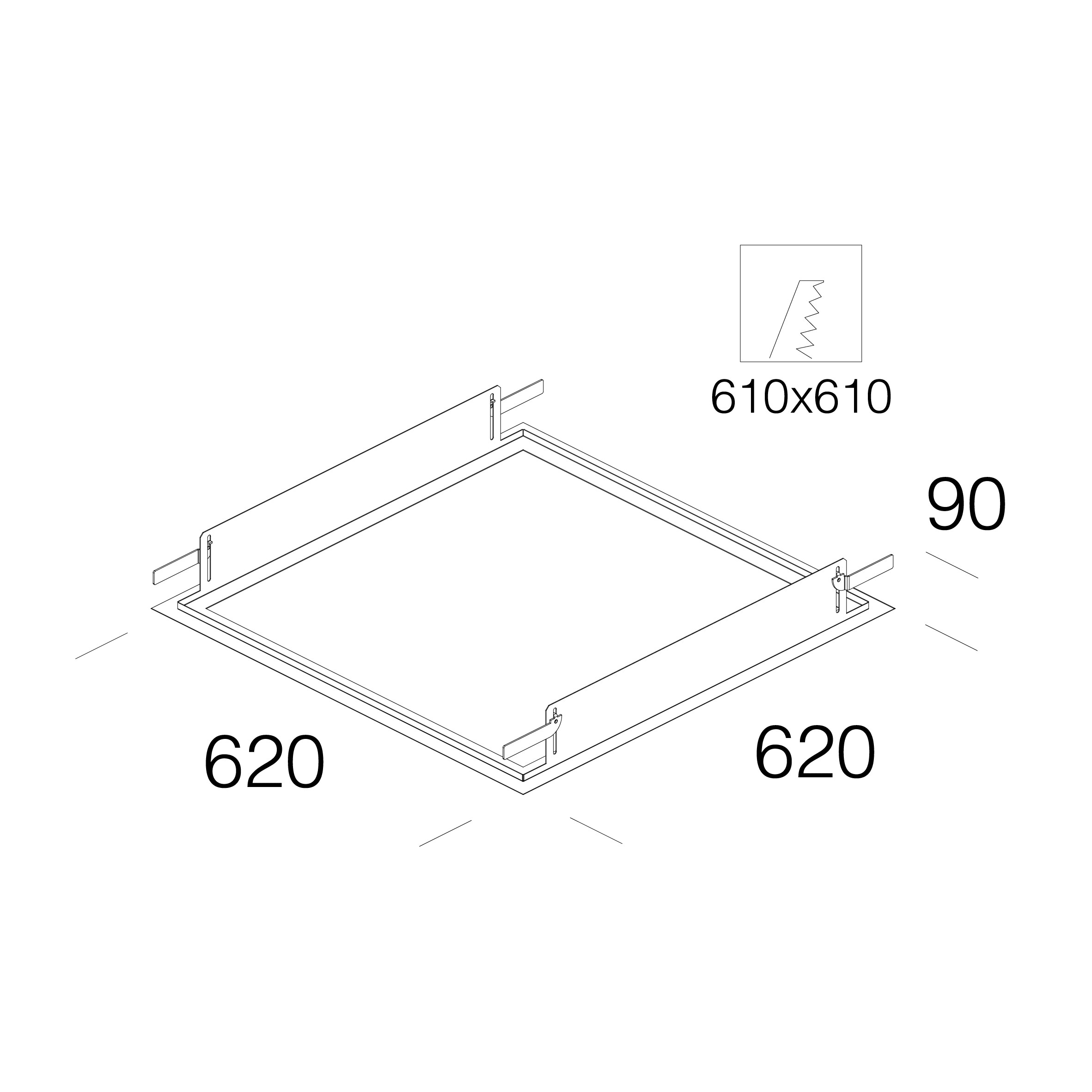 FOSNOVA FOS2209701500 TELAIO INC 970 CARTONGESSO 620X620 BIA