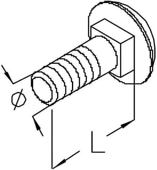 DIETZEL - DIE077596 Rundkopfschraube, mit kurzem Vierkant, A