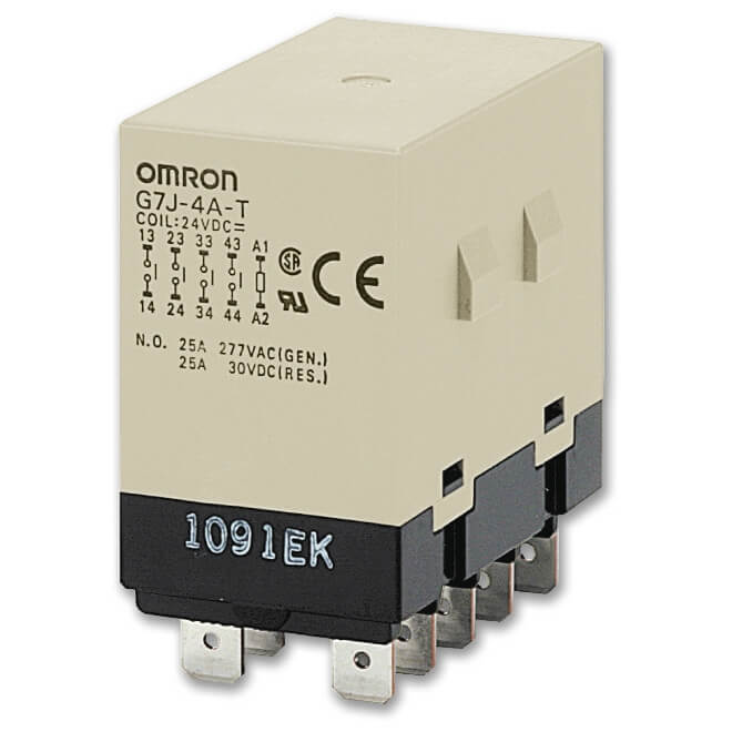 OMRON - OMRG7J4AT24DC RELE-4SPNO 25 A220 VCA. TERMINALI FAST-O