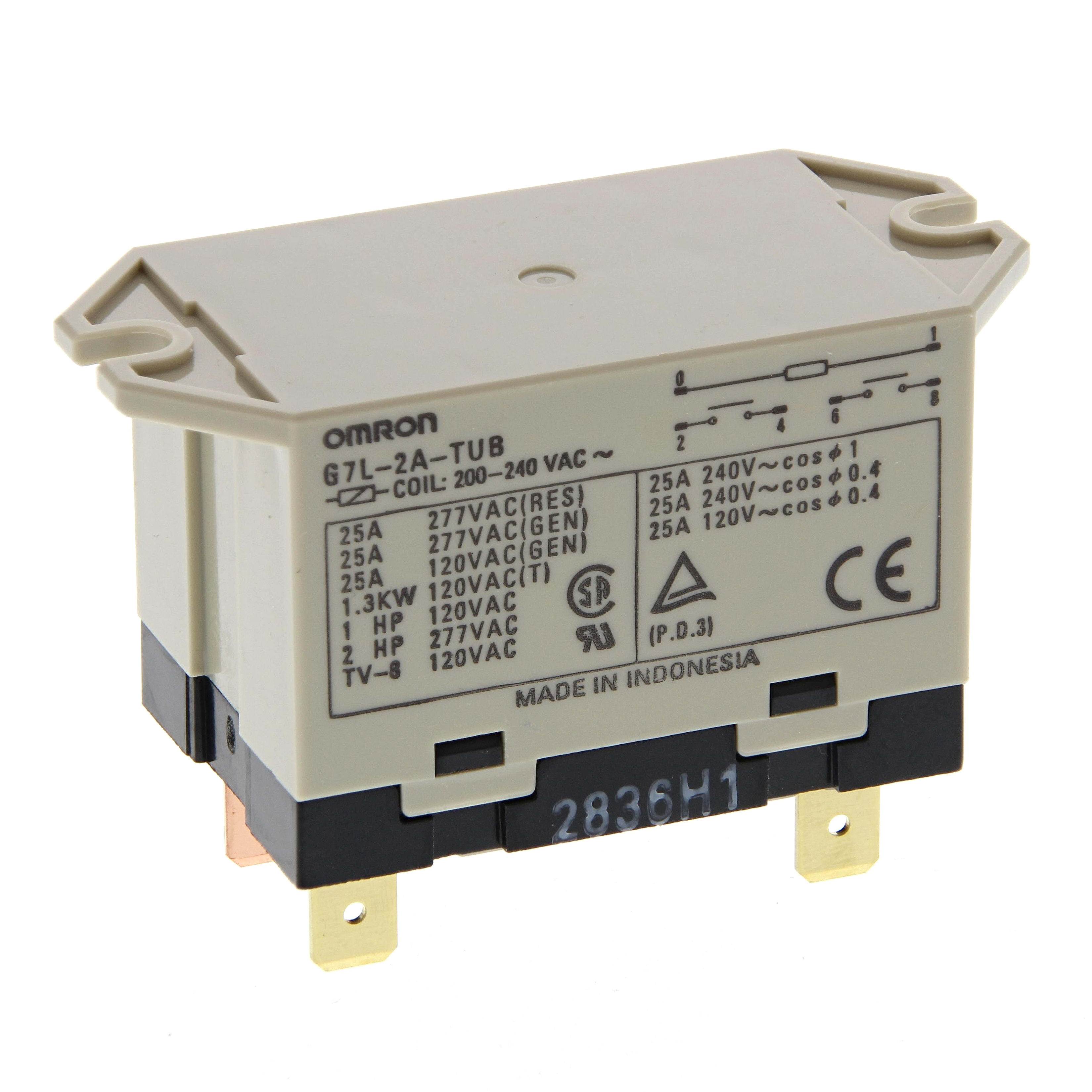 OMRON OMRG7L2ATUB2-121632 REL DPST-NO 25A 220 VCA. FAST-ON