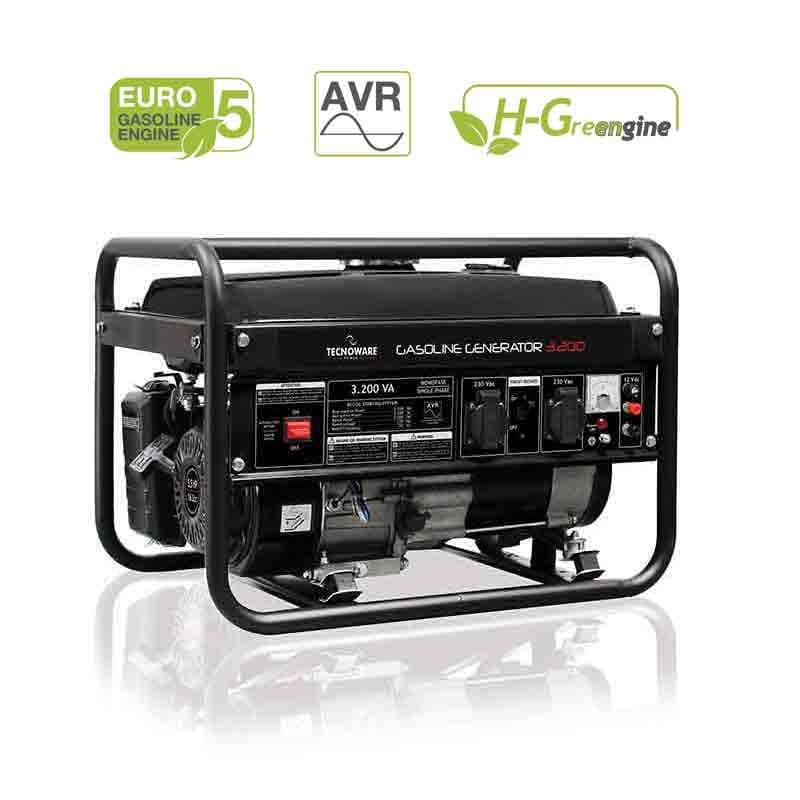 TECNOWARE SRL TCWFGE3200M GASOLINE GENERATOR 3200VA RECOIL STARTIN