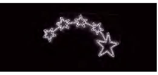 GIOCOPLAST NATALE SP - GCP17510510 FIGURA 5 STELLE BIANCHE A LED, CM 150 X