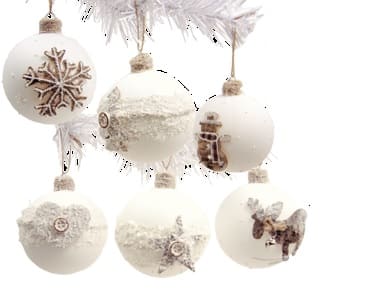 GIOCOPLAST NATALE SP GCP48111226 SFERA VETRO DIAM.80 BIANCA DECORATA